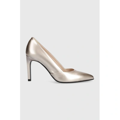 Kožené lodičky Calvin Klein HEEL PUMP 90 PEARL růžová barva, HW0HW02027