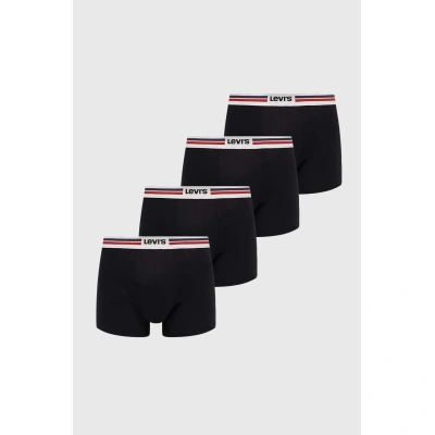 Boxerky Levi's 4-pack pánské, černá barva