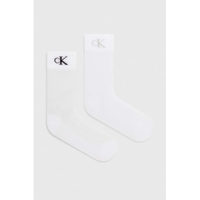 Ponožky Calvin Klein Jeans 2-pack dámské, bílá barva