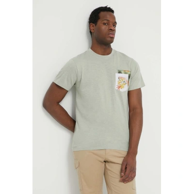 Bavlněné tričko Bomboogie zelená barva, s potiskem, TM8418TJSG4