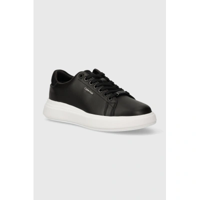 Kožené sneakers boty Calvin Klein CUPSOLE LACE UP CALVIN MTL LTH černá barva, HW0HW02034