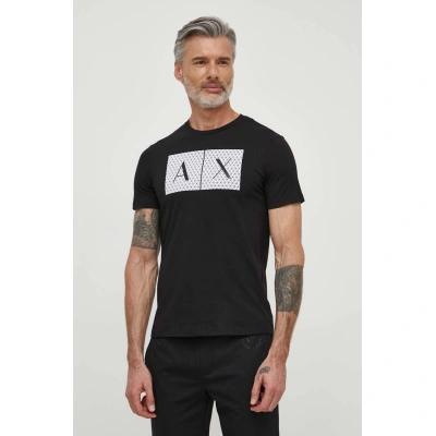 Bavlněné tričko Armani Exchange černá barva, s potiskem, 8NZTCK Z8H4Z NOS