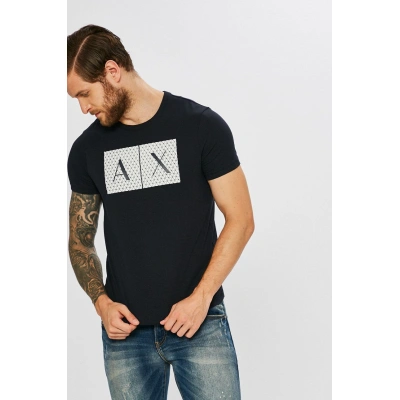 Bavlněné tričko Armani Exchange tmavomodrá barva, s potiskem, 8NZTCK Z8H4Z NOS