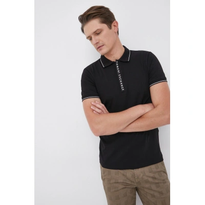 Polo tričko Armani Exchange černá barva, s potiskem, 8NZF71 ZJH2Z