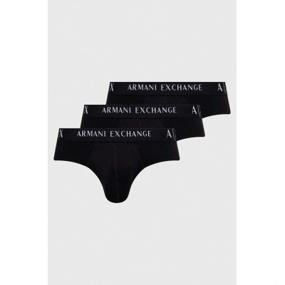 Spodní prádlo Armani Exchange 3-pack pánské, černá barva