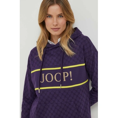 Mikina Joop! dámská, fialová barva, s kapucí, vzorovaná, 3003006210007090