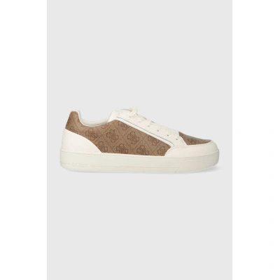 Kožené sneakers boty Guess UDINE II bílá barva, FM7UII ELE12