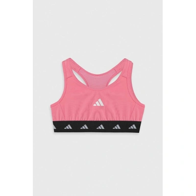 Dětská sportovní podprsenka adidas růžová barva