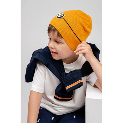 Dětska čepice Jamiks oranžová barva, z tenké pleteniny