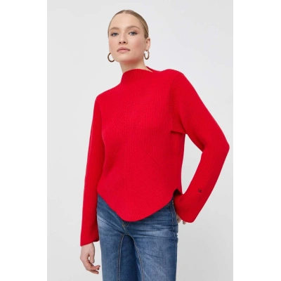 Vlněný svetr Victoria Beckham dámský, červená barva