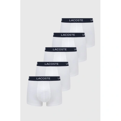 Boxerky Lacoste (5-pack) pánské, bílá barva