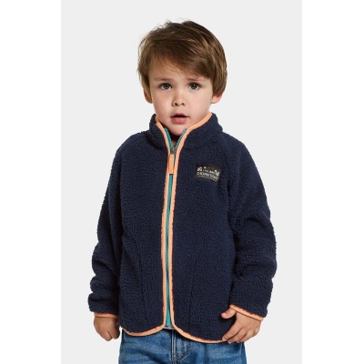 Dětská mikina Didriksons GIBBS KIDS FULLZIP tmavomodrá barva, hladká