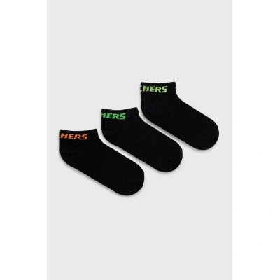 Dětské ponožky Skechers (3-pack) černá barva