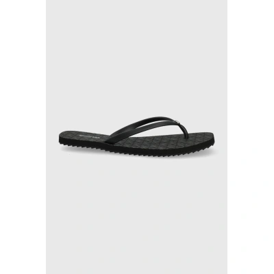 Pantofle MICHAEL Michael Kors Jinx Flip Flop dámské, černá barva, na plochém podpatku