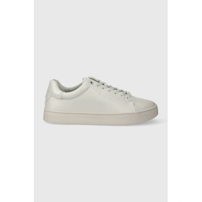 Kožené sneakers boty Calvin Klein CLEAN CUPSOLE LACE UP šedá barva, HW0HW01863