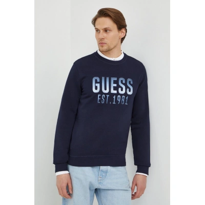 Mikina Guess BEAU pánská, tmavomodrá barva, s aplikací, M4RQ08 KBK32