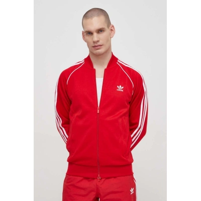 Mikina adidas Originals pánská, červená barva, s aplikací