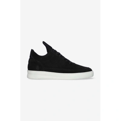 Semišové sneakers boty Filling Pieces Low Top Perforated černá barva, 10120101861