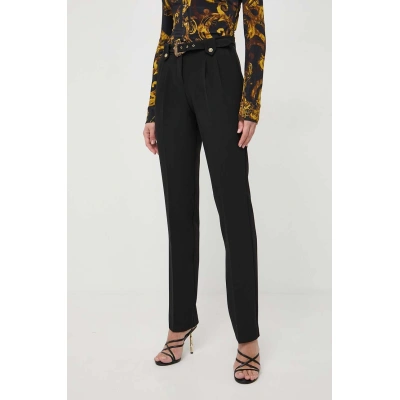 Kalhoty Versace Jeans Couture dámské, černá barva, fason cargo, high waist, 76HAA111 N0103