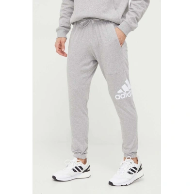 Tepláky adidas šedá barva, s potiskem, IC9429