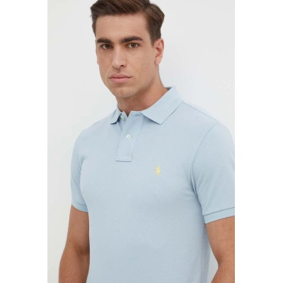 Bavlněné polo tričko Ralph Lauren fialová barva, 710536856
