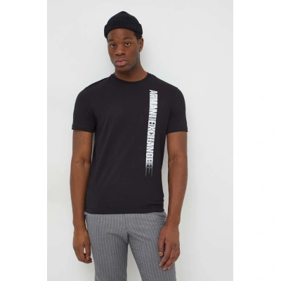 Bavlněné tričko Armani Exchange černá barva, s potiskem, 3DZTBD ZJ9TZ