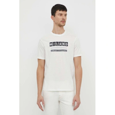 Bavlněné tričko Armani Exchange bílá barva, s potiskem, 3DZTHE ZJH4Z