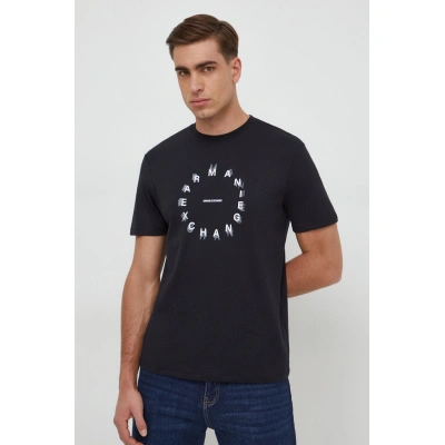 Bavlněné tričko Armani Exchange černá barva, s potiskem, 3DZTBJ ZJ9TZ