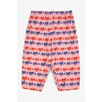 Dětské bavlněné kalhoty Bobo Choses růžová barva, vzorované