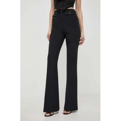 Kalhoty Elisabetta Franchi dámské, černá barva, zvony, high waist, PA02941E2