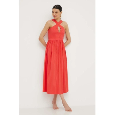 Plážové šaty Max Mara Beachwear červená barva, 2416221079600