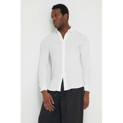Bavlněná košile Armani Exchange bílá barva, regular, s klasickým límcem, 3DZCHQ ZJ8EZ