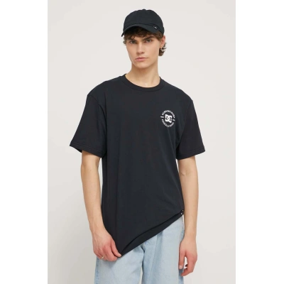 Bavlněné tričko DC černá barva, s potiskem, ADYZT05375