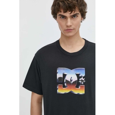 Bavlněné tričko DC černá barva, s potiskem, ADYZT05355