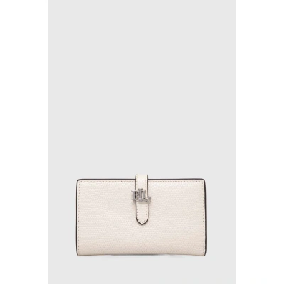 Kožená peněženka Lauren Ralph Lauren bílá barva, 432935230