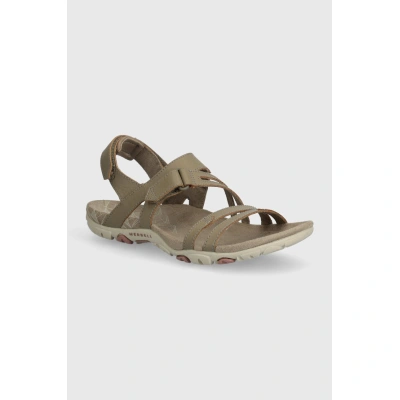 Kožené sandály Merrell SANDSPUR ROSE CONVERT dámské, béžová barva, J003424