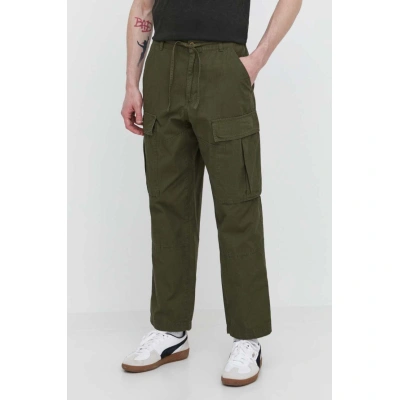 Bavlněné kalhoty DC zelená barva, jednoduché, ADYNP03077