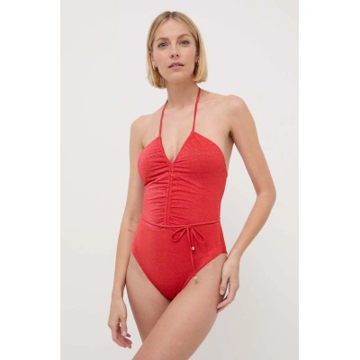 Jednodílné plavky Max Mara Beachwear červená barva, mírně vyztužený košík, 2416831209600