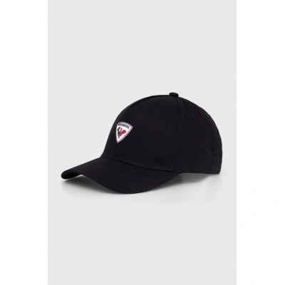 Bavlněná baseballová čepice Rossignol černá barva, s aplikací, RLMMH23