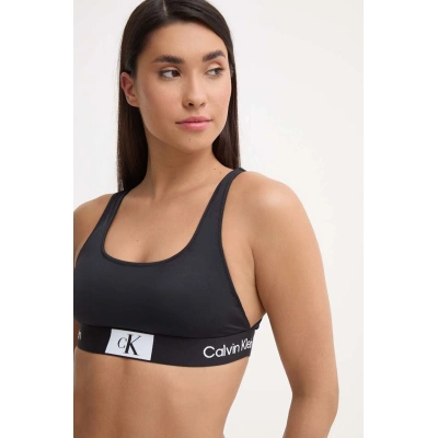 Plavková podprsenka Calvin Klein černá barva, mírně vyztužený košík, KW0KW02354