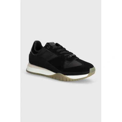 Sneakers boty Calvin Klein RUNNER LACE UP LTH/NYLON černá barva, HW0HW02130