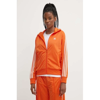 Mikina adidas Originals dámská, oranžová barva, s aplikací, IP0610