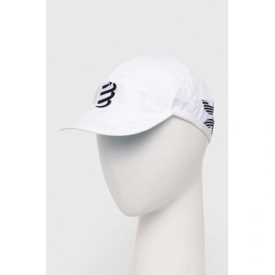 Kšiltovka Compressport Pro Racing Cap bílá barva, vzorovaná, CU00003B