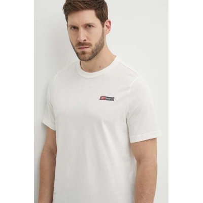 Bavlněné tričko Reebok béžová barva, s potiskem, 100075313