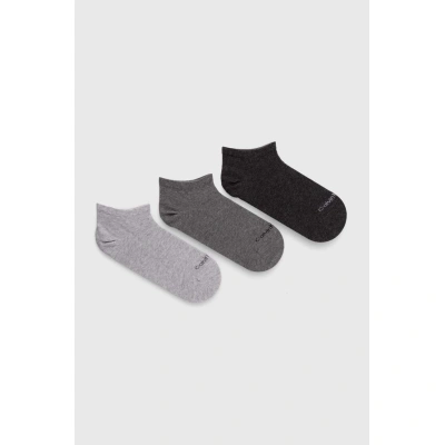 Ponožky Calvin Klein 3-pack dámské, šedá barva, 701226677
