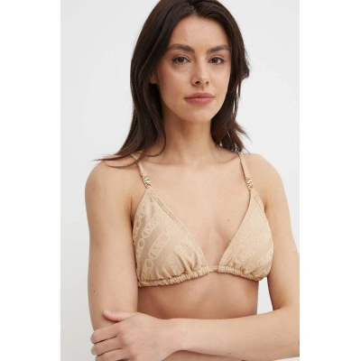 Plavková podprsenka MICHAEL Michael Kors STRING BIKINI TOP béžová barva, mírně vyztužený košík, MM13094