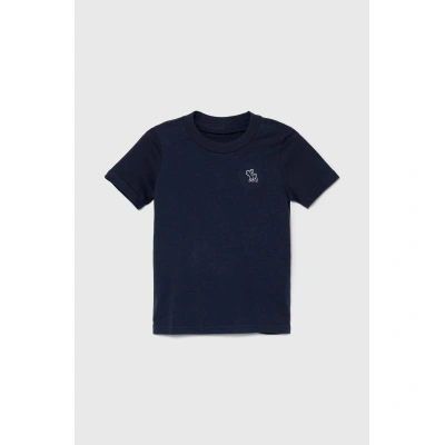 Dětské tričko Abercrombie & Fitch tmavomodrá barva, s aplikací