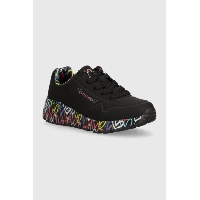Dětské sneakers boty Skechers UNO LITE LOVELY LUV černá barva, 314976L/BKMT
