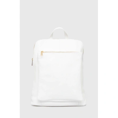 Kožený batoh Answear Lab dámský, bílá barva, malý, hladký