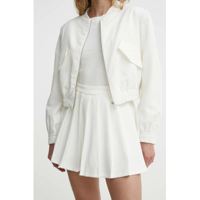 Kalhotová sukně Answear Lab bílá barva, high waist